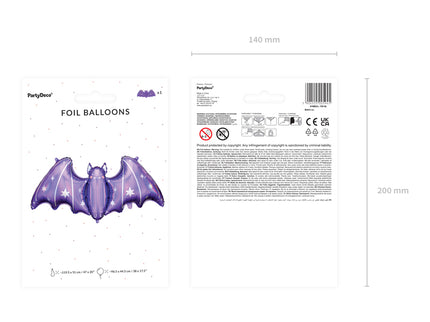 Folinis balionas "Šikšnosparnis", violetinis