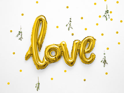 Folinis balionas „Love“, 73 x 59 cm, auksinis