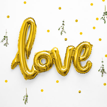 Folinis balionas „Love“, 73 x 59 cm, auksinis