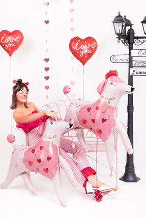 Folinis balionas „Love you“, širdutės formos, 45 cm