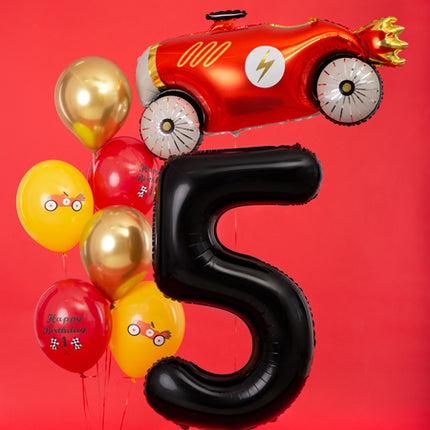 Folinis skaičiaus balionas „5“, 86 cm, juodas