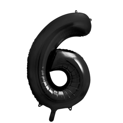 Folinis skaičiaus balionas „6“. Juodos, pastelinės spalvos. Dydis nepripūtus - apie 100 cm, pripūtus 86 cm. Tinka pildyti oru arba heliu. Balionas užsandarėjantis. Yra kabliukai dekoravimui. Smagus gimtadienių akcentas.