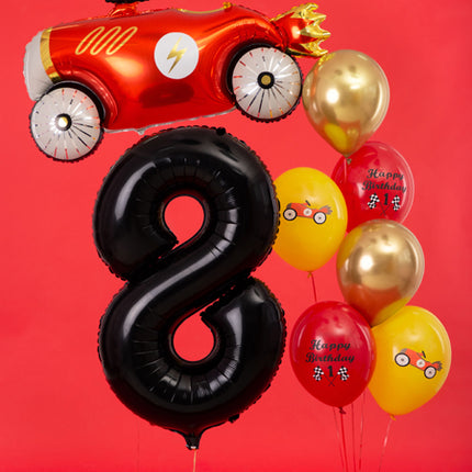 Folinis skaičiaus balionas „8“, 86 cm, juodas