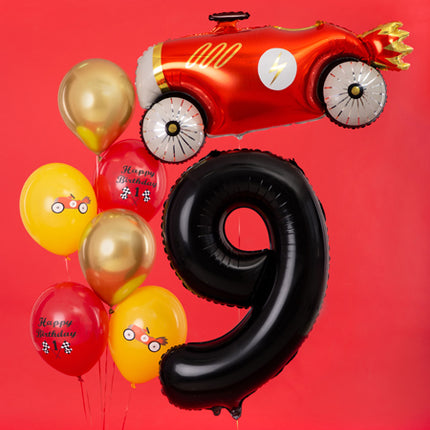 Folinis skaičiaus balionas „9“, 86 cm, juodas