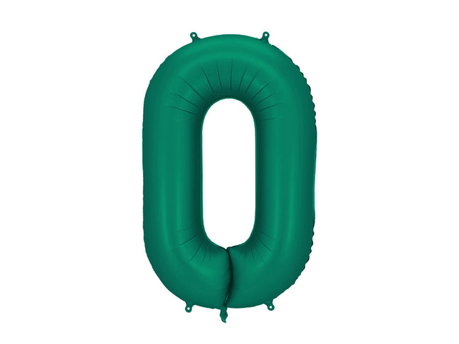 Folinis skaičiaus balionas „0“, tamsiai žalias. Satininis paviršius. Dydis nepripūtus – apie 100 cm, pripūtus 86 cm. Tinka pildyti oru arba heliu. Komplekte pridedamas šiaudelis. Balionas savaime užsisandarinantis, su kabliukais dekoravimui. Smagus gimtadienių akcentas.