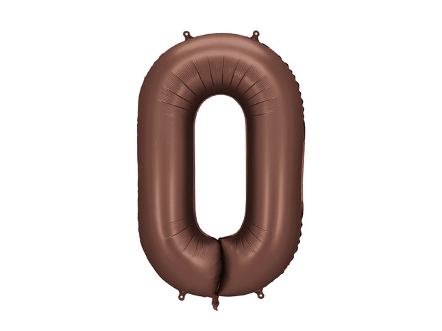 Folinis skaičiaus balionas „0“, rusvai pilkas. Satininis paviršius. Dydis nepripūtus – apie 100 cm, pripūtus 86 cm. Tinka pildyti oru arba heliu. Komplekte pridedamas šiaudelis. Balionas savaime užsisandarinantis, su kabliukais dekoravimui. Smagus gimtadienių akcentas.