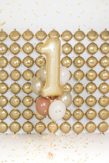 Folinis skaičiaus balionas „1“, 86 cm, auksinis