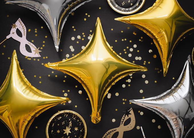 Folinis balionas 4 taškų žvaigždė, 45 cm, aukso spalvos