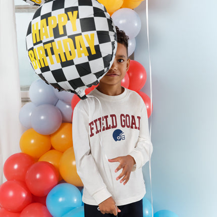 Folinis balionas tema "Lenktynininkai" užrašu "Happy Birthday", 45 cm
