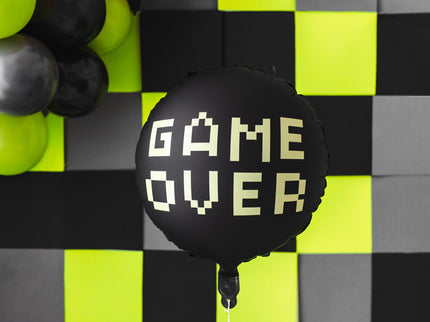 Folinis balionas "Game over", 45 cm, juodos spalvos