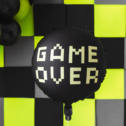 Folinis balionas "Game over", 45 cm, juodos spalvos