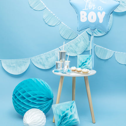 Folinis balionas - "It's a boy", žvaigždės formos, šviesiai mėlynas, 48 cm