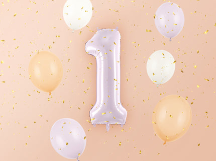 Folinis skaičiaus balionas „1“, 72 cm, violetinis