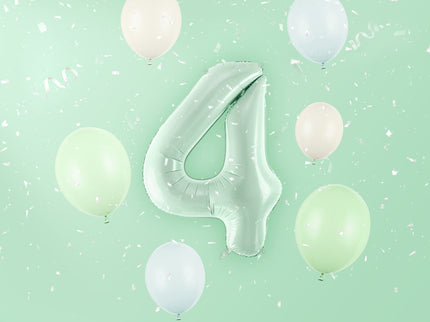 Folinis skaičiaus balionas „4“, 72 cm, žalias
