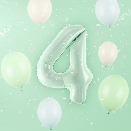 Folinis skaičiaus balionas „4“, 72 cm, žalias