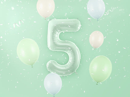 Folinis skaičiaus balionas „5“, 72 cm, žalias