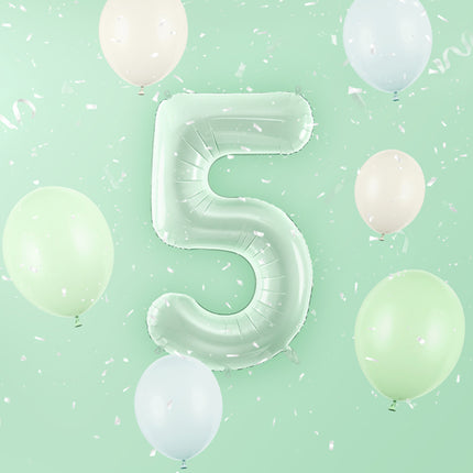 Folinis skaičiaus balionas „5“, 72 cm, žalias