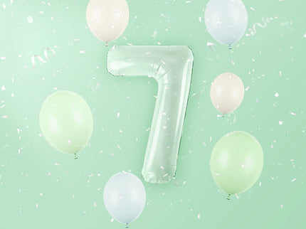 Folinis skaičiaus balionas „7“, 72 cm, žalias