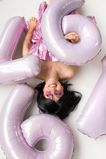 Folinis skaičiaus balionas „7“, 72 cm, violetinis