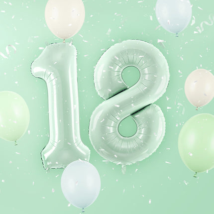 Folinis skaičiaus balionas „8“, 72 cm, žalias