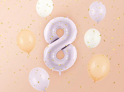 Folinis skaičiaus balionas „8“, 72 cm, violetinis