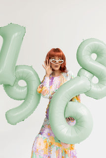 Folinis skaičiaus balionas „9“, 72 cm, žalias