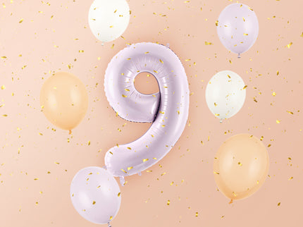 Folinis skaičiaus balionas „9“, 72 cm, violetinis