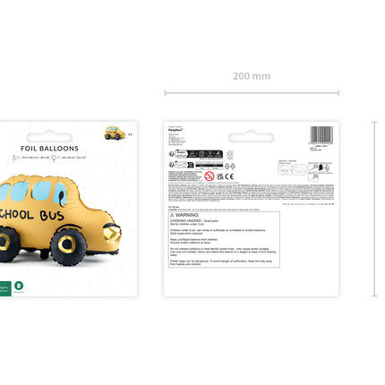 Pastatomas folinis balionas „Autobusas“, 36 x 66 cm