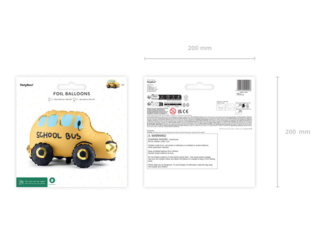 Pastatomas folinis balionas „Autobusas“, 36 x 66 cm