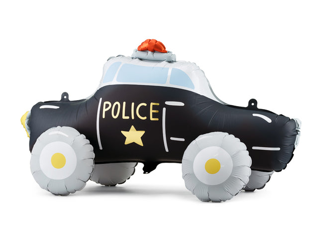 Pastatomas folinis balionas „Policijos automobilis“. Spalvų mišinys. Nepripūtus: 92,5 × 55 cm, pripūtus – 90 × 41 cm. Pripūsti oru. Komplekte pridedamas šiaudelis. Daugkartinio naudojimo balionas.