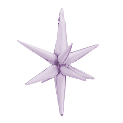 3D folinis balionas „Žvaigždė“, violetinis, matinis. Dydis nepripūtus - apie 66 x 79 cm, pripūtus 70 cm. Skirtas pildyti oru. Komplekte pridedamas šiaudelis.