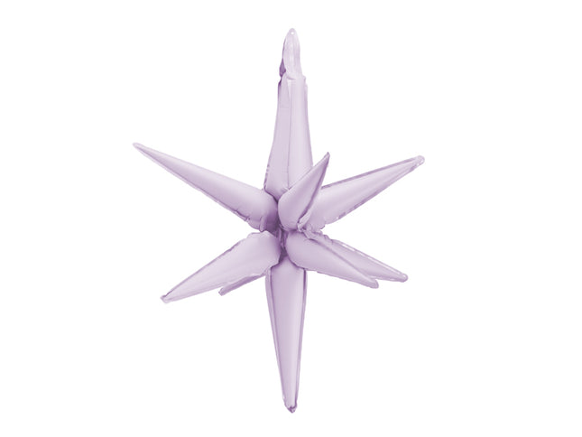3D folinis balionas „Žvaigždė“, violetinis, matinis. Dydis nepripūtus - apie 66 x 79 cm, pripūtus 70 cm. Skirtas pildyti oru. Komplekte pridedamas šiaudelis.