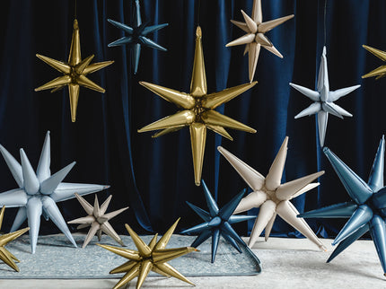 3D folinis balionas „Žvaigždė“, 50 cm, miglotai mėlynas