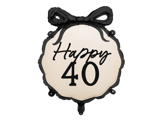 Folinis balionas „Happy 40“. Spalvų miksas. Dydis nepripūtus – apie 57,5 x 56 cm, pripūtus 47,5 x 45 cm. Tinka pildyti oru arba heliu. Komplekte pridedamas šiaudelis. Švęskite gimtadienius su atitinkamais aksesuarais!