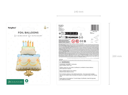 Folinis balionas „Tortas“, 62 x 104 cm