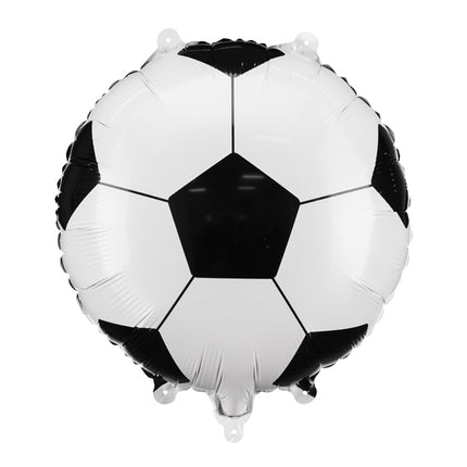 Folinis balionas futbolo kamuolio formos, įvairių spalvų. Dydis nepripūtus – apie 45 x 45 cm, pripūtus 35 x 35 cm. Tinka pildyti oru arba heliu. Komplekte pridedamas šiaudelis.
