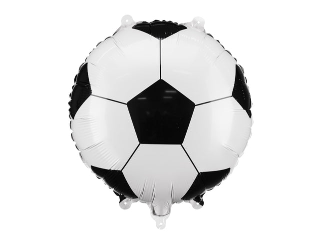 Folinis balionas futbolo kamuolio formos, įvairių spalvų. Dydis nepripūtus – apie 45 x 45 cm, pripūtus 35 x 35 cm. Tinka pildyti oru arba heliu. Komplekte pridedamas šiaudelis.