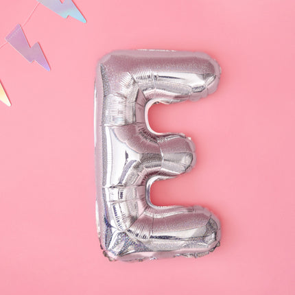 Folinis balionas raidė "E", 35 cm, holografinės spalvos