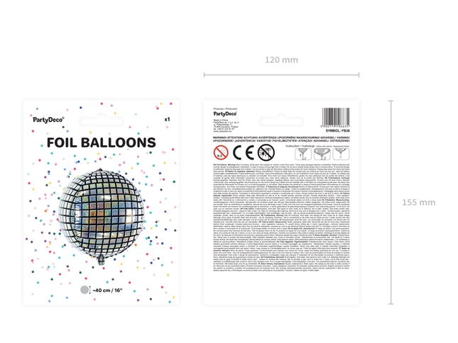 Folinis balionas "Disco Ball", 40 cm