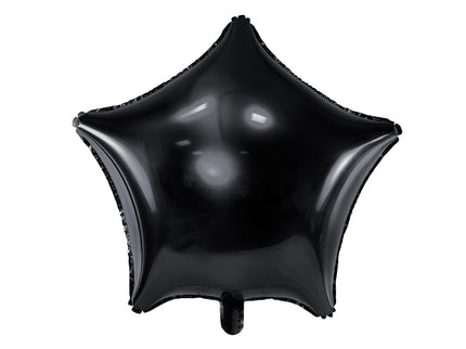 Folinis balionas, žvaigždės formos. Juodos spalvos, metalizuotas. Dydis – apie 48 cm.