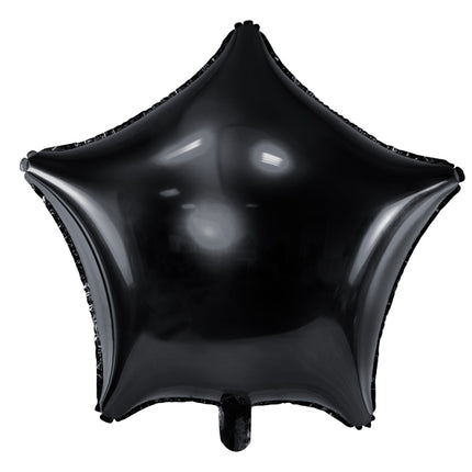 Folinis balionas, žvaigždės formos. Juodos spalvos, metalizuotas. Dydis – apie 48 cm.