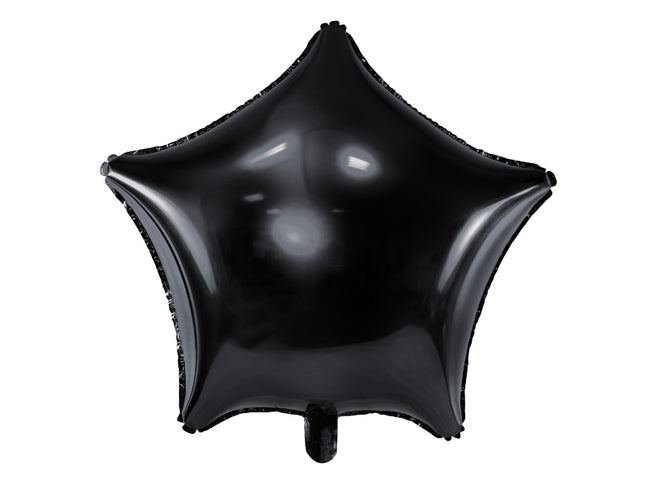 Folinis balionas, žvaigždės formos. Juodos spalvos, metalizuotas. Dydis – apie 48 cm.