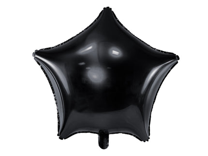 Folinis balionas, žvaigždės formos. Juodos spalvos, metalizuotas. Dydis – apie 48 cm.