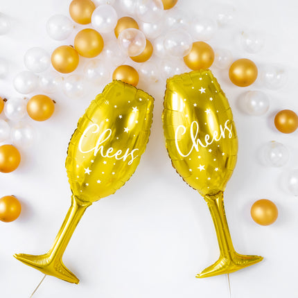 Folinis balionas "Taurė - Cheers", 28x80 cm, auksinis