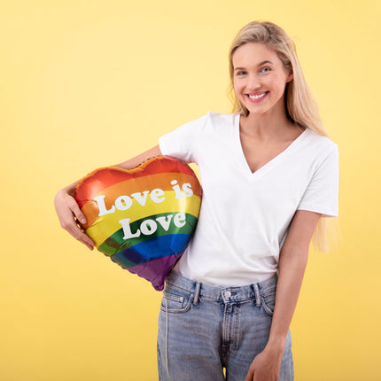 Folinis balionas "Love is Love", vaivorykštės spalvų, 35 cm