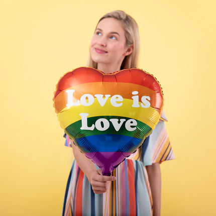 Folinis balionas "Love is Love", vaivorykštės spalvų, 35 cm