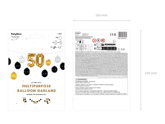 Balionų girlianda - "50-asis gimtadienis"
