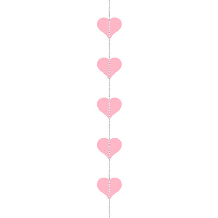 Girlianda "Širdelės", vertikali, rožinė, 3,5 m