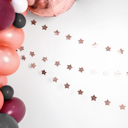 Girlianda "Žvaigždutės", rožinio aukso, 3,6 m