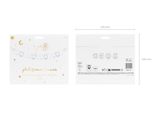 Nuotraukų rėmelių girlianda - "Banginiukas", 10.5x15 cm